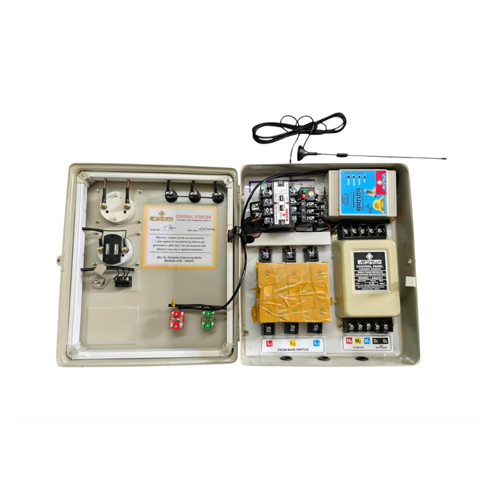 2/3-Phase DOL Motor Starter Control Panel with GSM 5G Mobile Starter 3 HP - 7.5 HP (Auto Start, Dry Run Protection, Overload and Underload Protection)